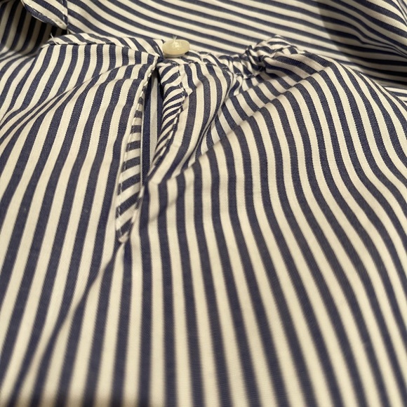 J.Crew Blue and White Striped Wrap blouse Xs NWT - Picture 7 of 10